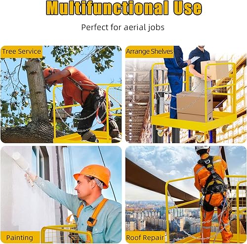 Miniatura 8 de Towallmark Jaula de seguridad para carretilla elevadora de 36 x 36 pulgadas, cesta de hombre para 1 o 2 personas, capacidad de 1200 libras,