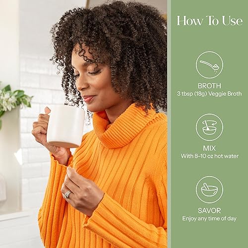 Miniatura 3 de Kroma - Caldo de verduras veganas en polvo con proteína vegetal, paquetes de viaje de 7 porciones, 4.5 onzas, mezcla de miso rojo, verduras, cúrcuma