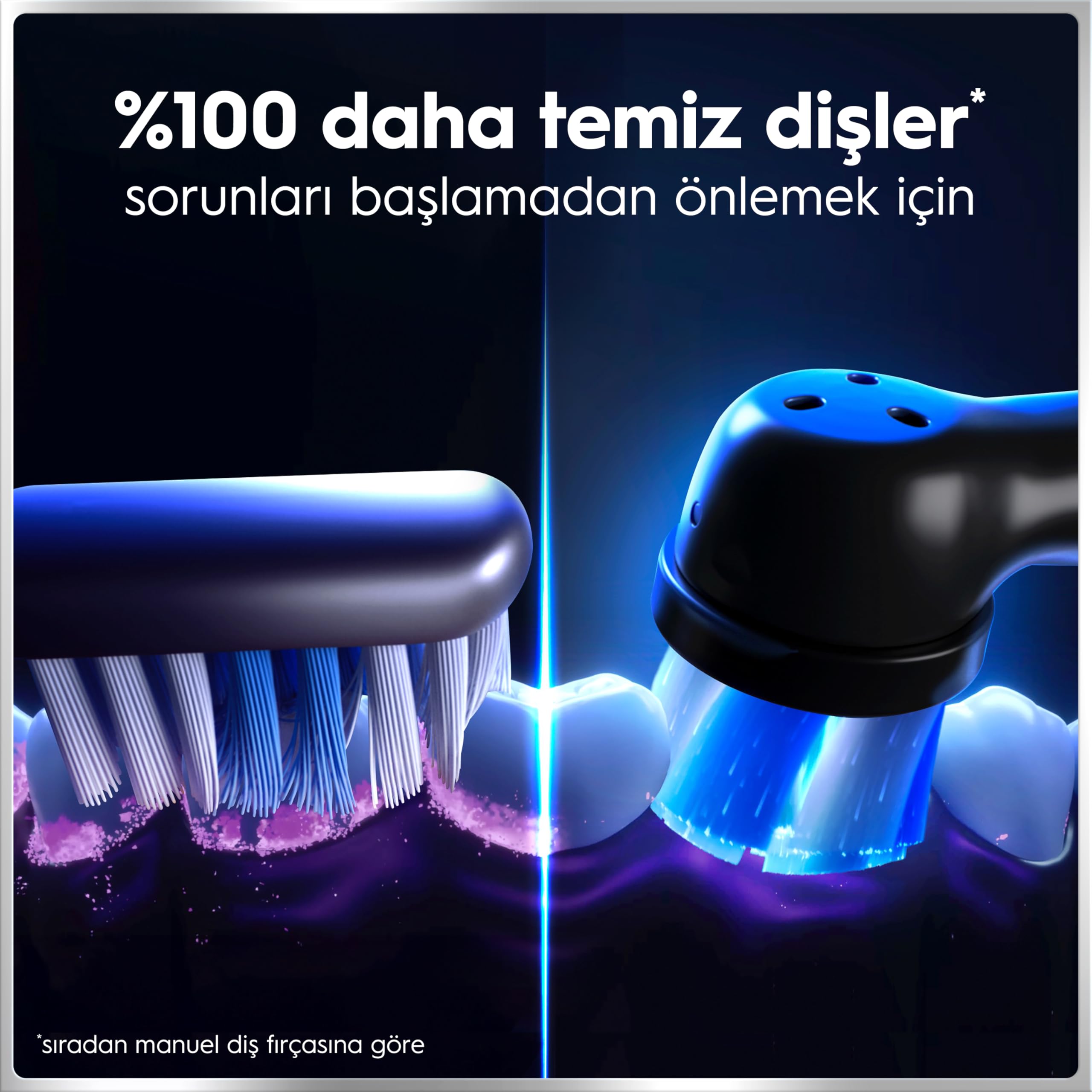 Oral-B iO6 Siyah Şarjlı/Elektrikli Diş Fırçası, 2 Fırça Başlığı, Uzun Ömürlü Pil, Premium Seyahat Kabı, Yedek Başlık Kabı