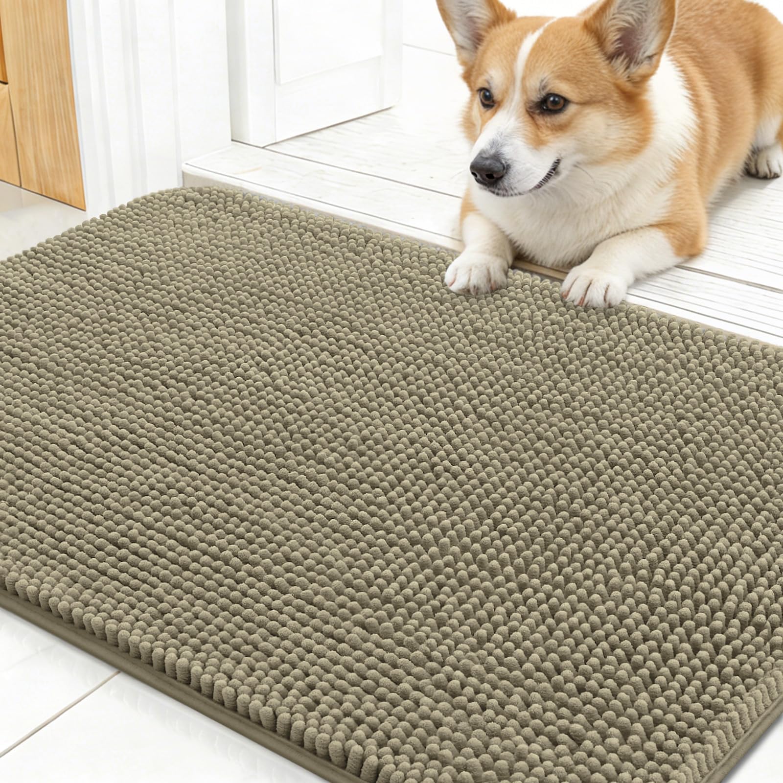 Photo 1 of OLANLY Dog Door Mat - 24" x 16" Chenille, Super Absorbent