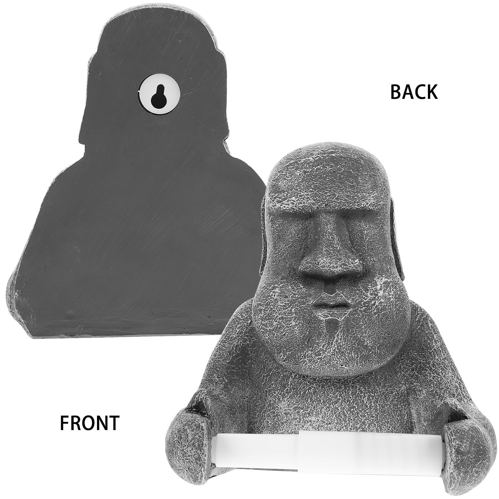 Porte-essuie-Tout Statue Moai en Résine, Support Stable pour Rouleau