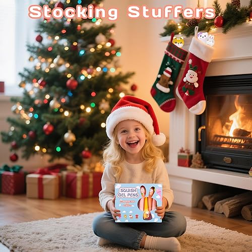 Miniatura 3 de Bolígrafos Kawaii Squishies paquete de 3 bolígrafos de tinta de gel con animales divertidos para niños, estacionarios, ideales para aliviar el