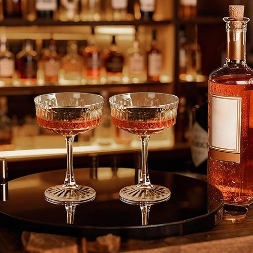 Miniatura 7 de Copas Coupe, juego de 4 copas de martini, copas de champán vintage, copa de Martini grande de 8 onzas, vidrio de cóctel de estilo retro para bebidas