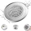 WOKDADA Shower Drain Cover, Fast Drainage Hair Catcher for Shower Drain, Reversible 304 Stainless Steel Drain Protector, Fits Shower, Bathtub, Pop-Up & Regular Bathroom Drains(Patented Product)