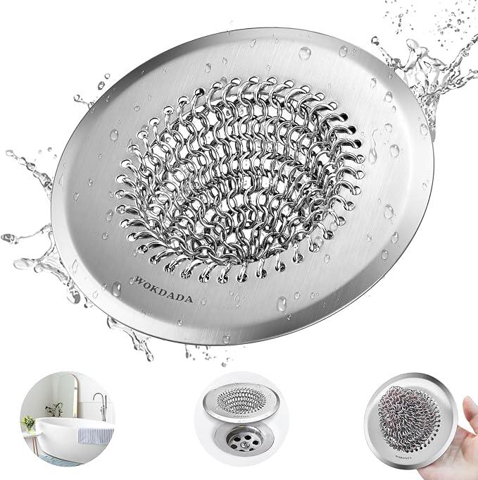 WOKDADA Shower Drain Hair Catcher, Patented Bathtub Drain Cover, Anti-Clog