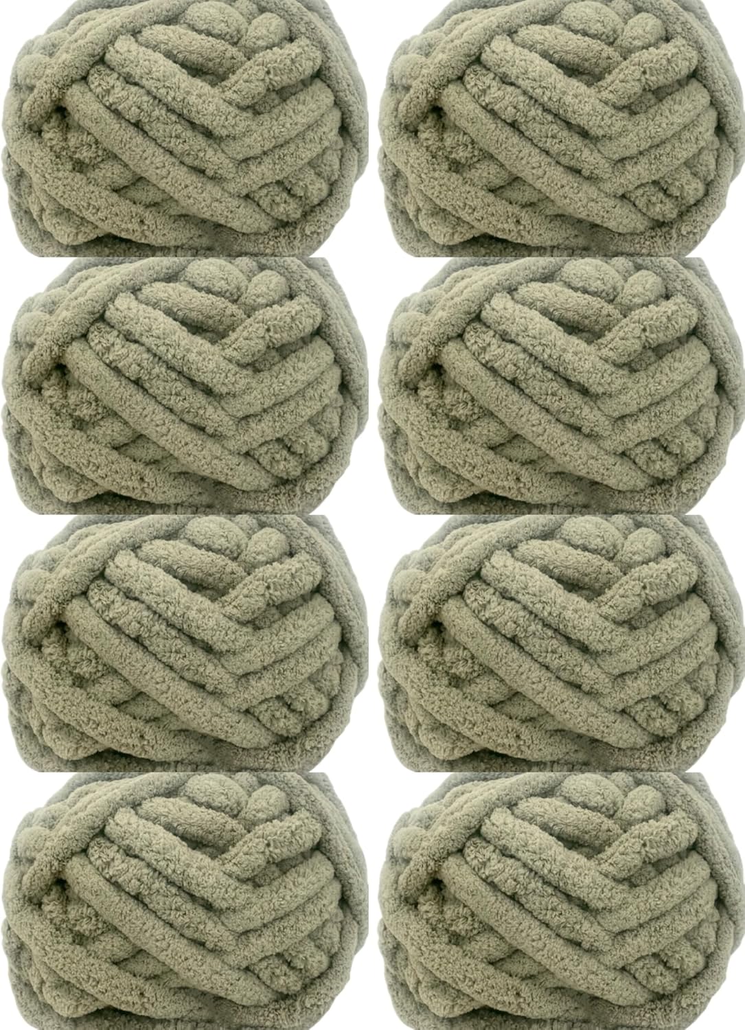 Chunky Blanket Chenille Yarn Sage Green 8 Pack 64oz for Arm