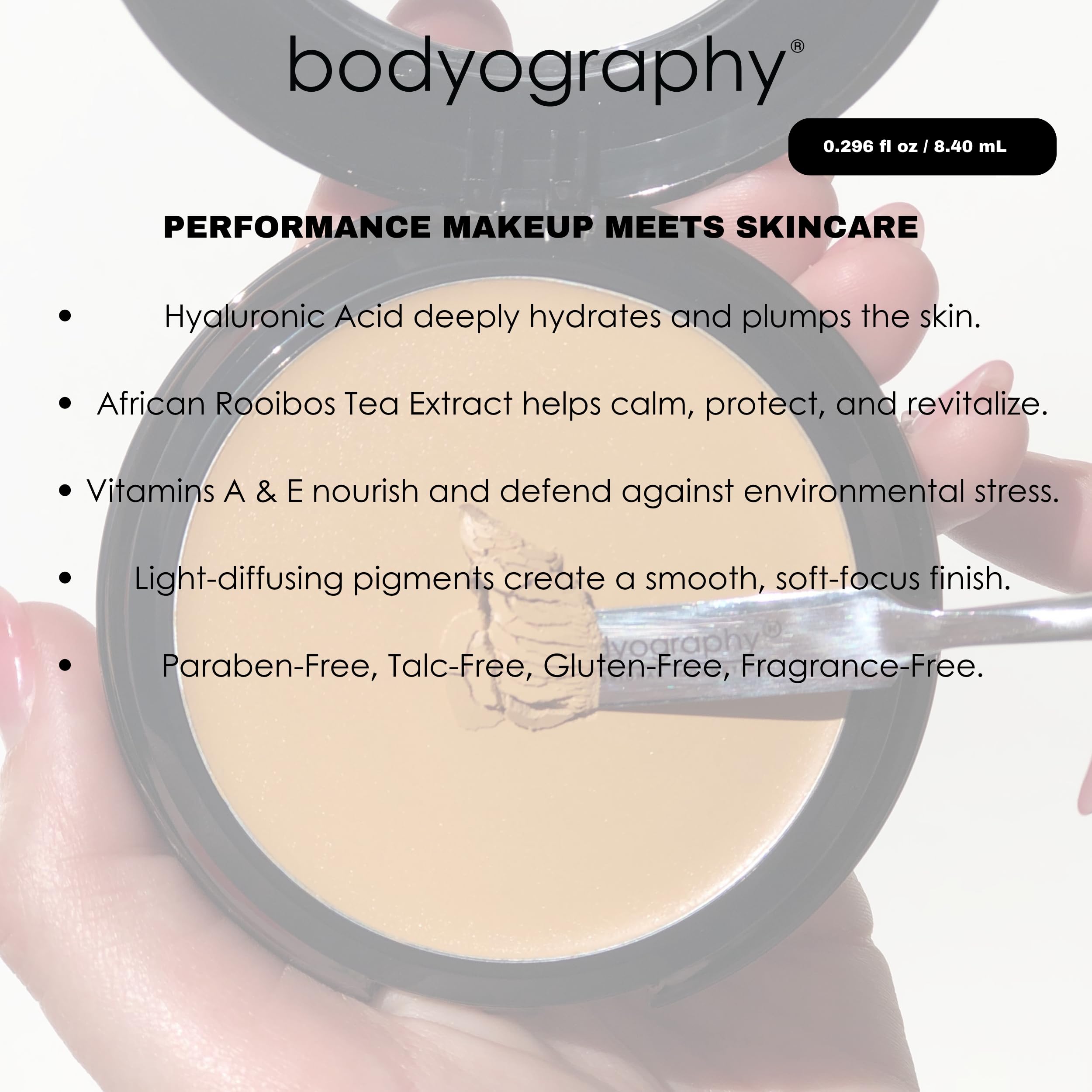 Bodyography Professional Cosmetics Silk Cream Compact Foundation Nr. 02 Inhalt: 8,4ml Compact Make-Up Cream für perfektes Aussehen. Foundation Make Up