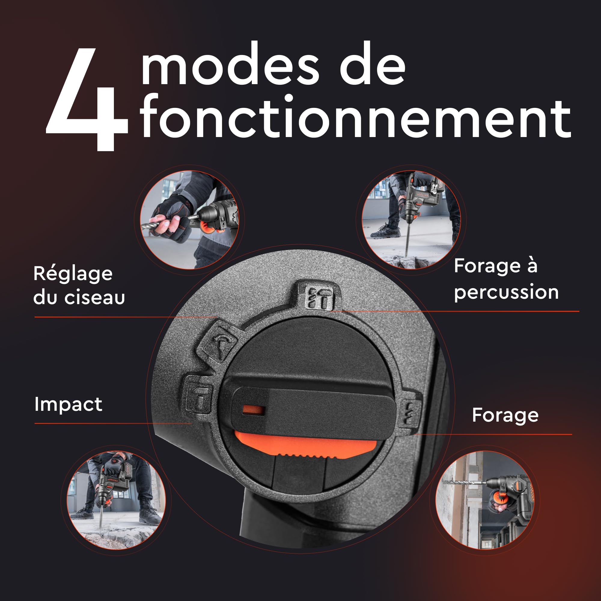 DHR-202BC ULTRA Perforateur à Batterie 20V avec Moteur Sans Balais, 2.5J, 4800 BPM (Batterie 4Ah, Chargeur Rapide, Valise)