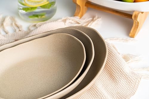 Miniatura 9 de XUDREZ Cesta de frutas de 3 niveles para encimera de cocina, cuenco de frutas de cerámica de 11 x 8.6 x 13 pulgadas para encimera de cocina, juego