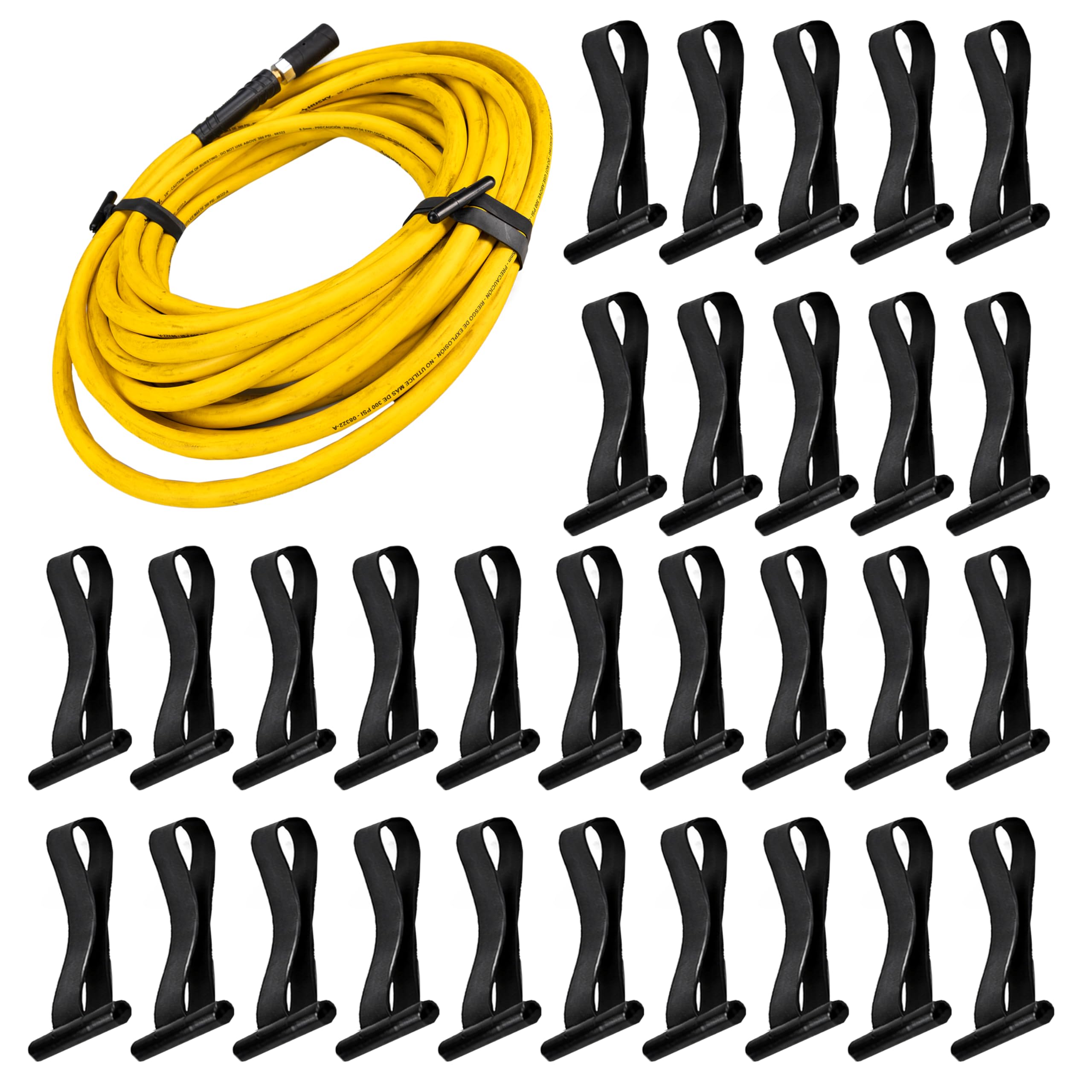 Reusable Zip Ties 2", 30-Pack - USA-Made Heavy-Duty Industrial Stretchable Fasteners - All-Weather Material, UV &amp; Ozone Resistance - Wire Straps to Store Equipment &amp; Declutter Garage by IDL Packaging