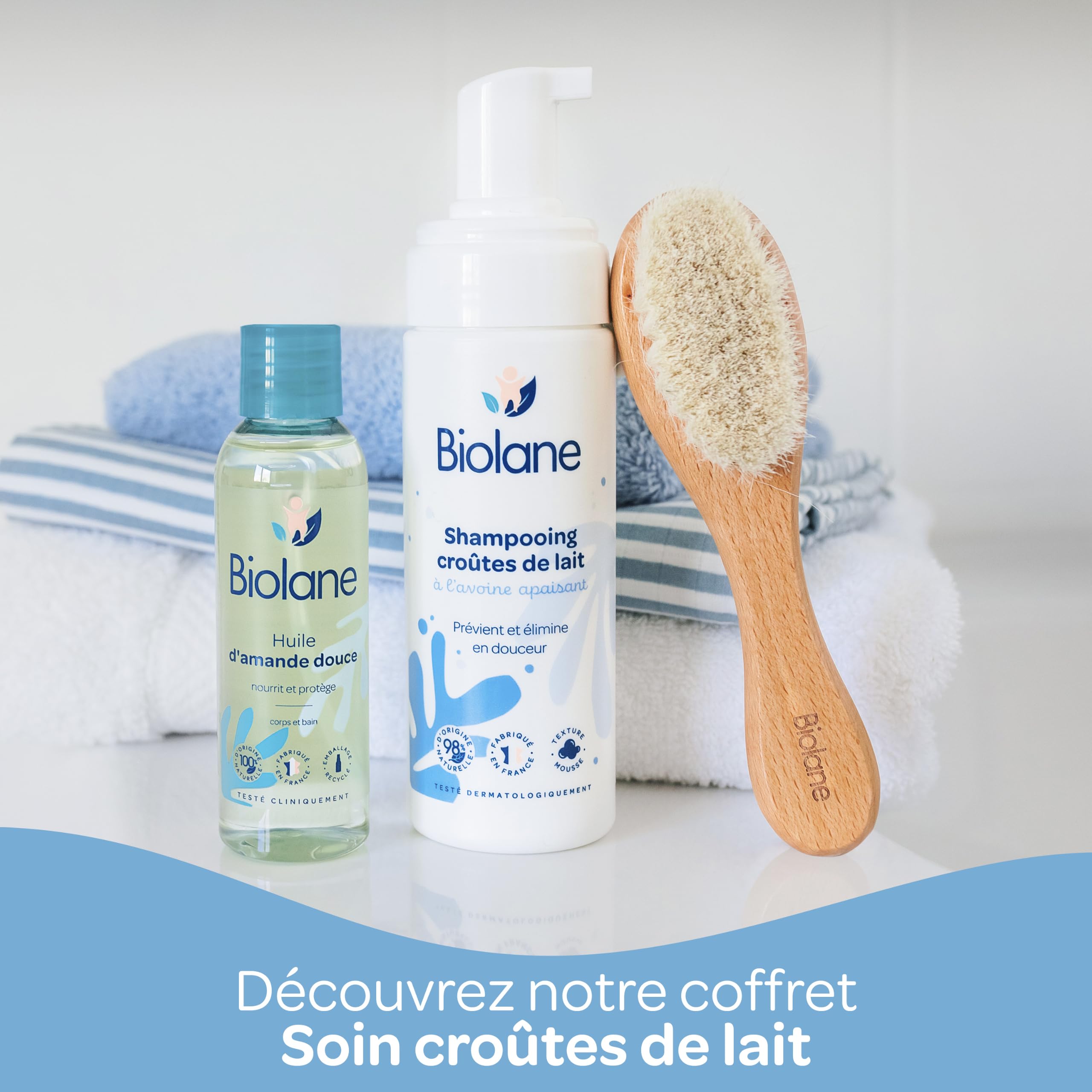 Biolane BBIOLANE - Szampon dla niemowląt ze skórkami mlecznymi 150ml - delikatny zabieg - 98% naturalny - kojący - testowany dermatologicznie - wyprodukowany we Francji