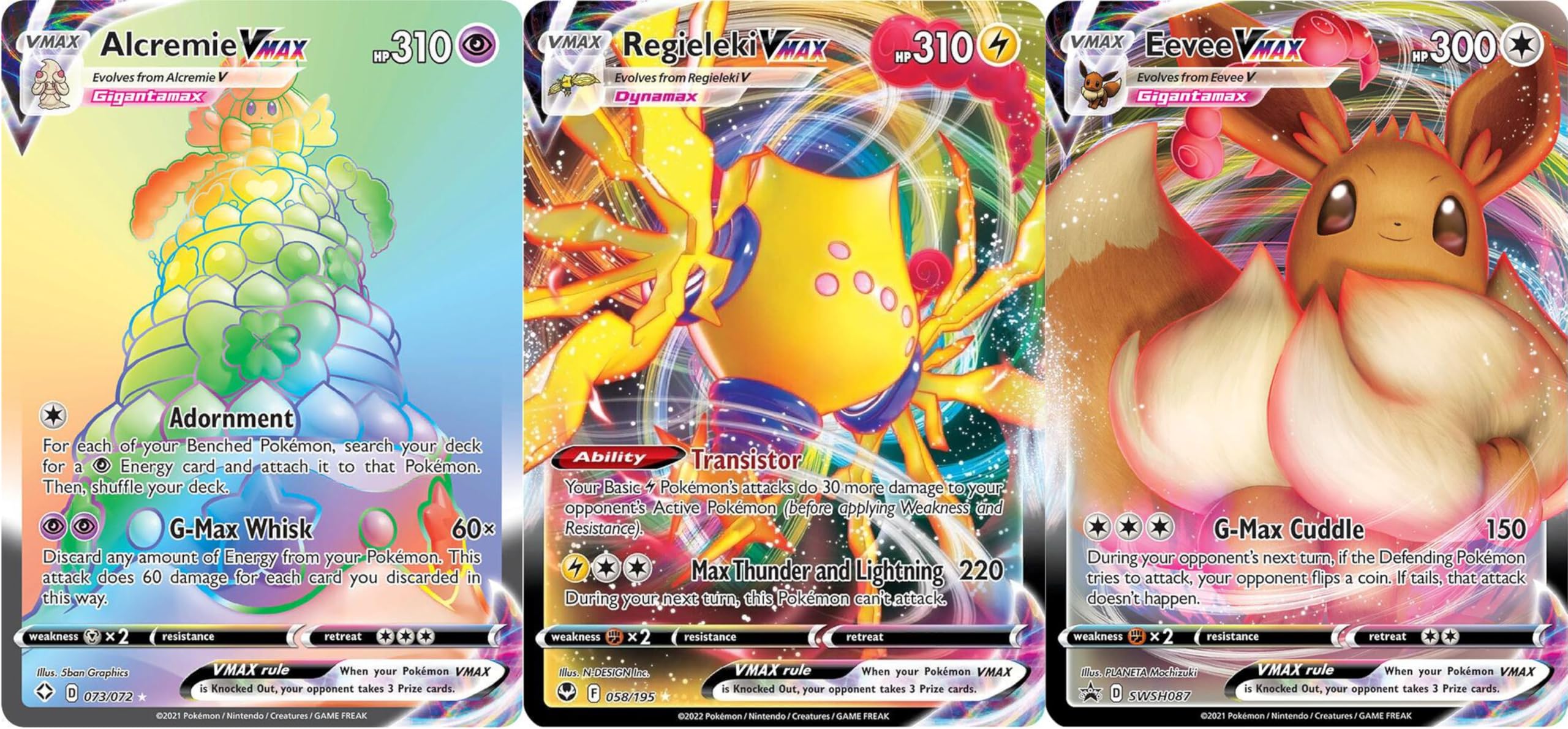 3 Pokémon Card Vmax Bundle - 1 Secret Rare Card - No Duplicates - Vmax Booster Pack