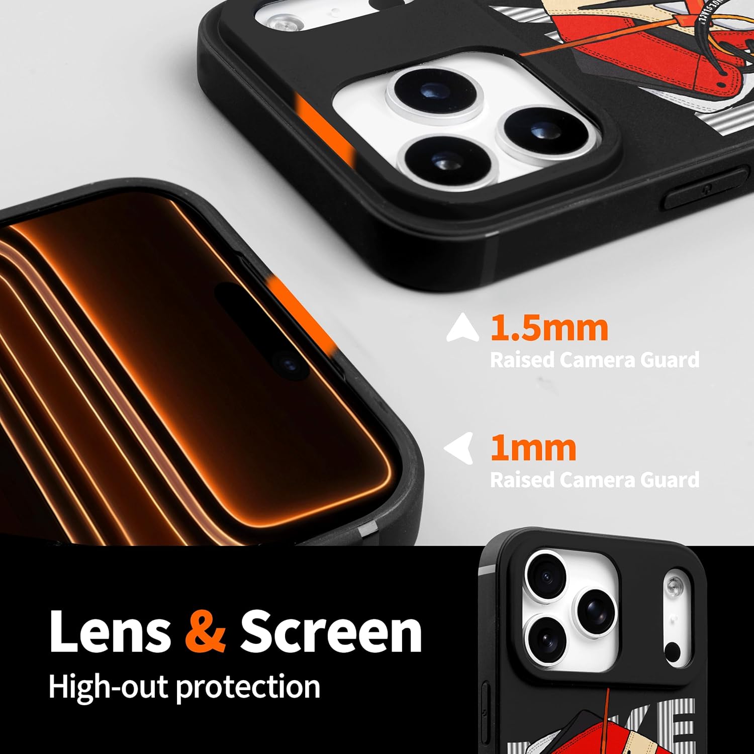 Cool Phone Case for iPhone 17 Pro Case for Boys Men Drop-Resistant Lens Protection Shockproof Basketball Sneaker Street Design Cases Compatible with iPhone 17 Pro - Image 4