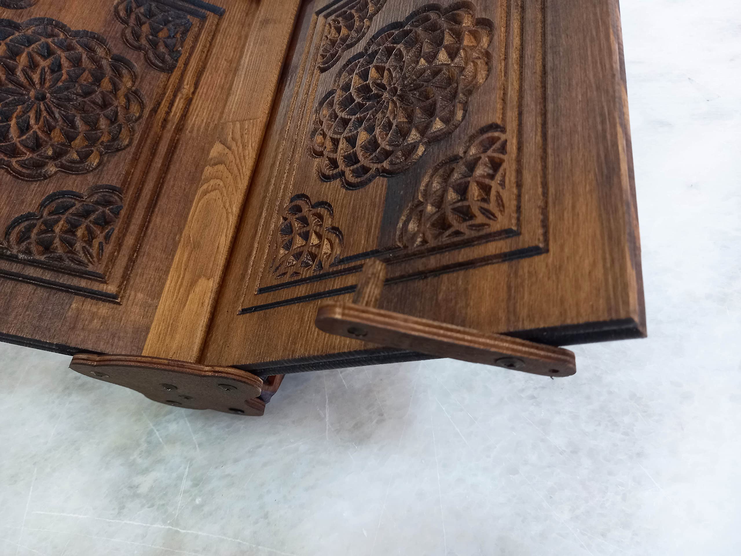 Soporte para libros de oración, regalo de Ramadán, Rihal Rehal, regalo tallado de madera (V Rihal)