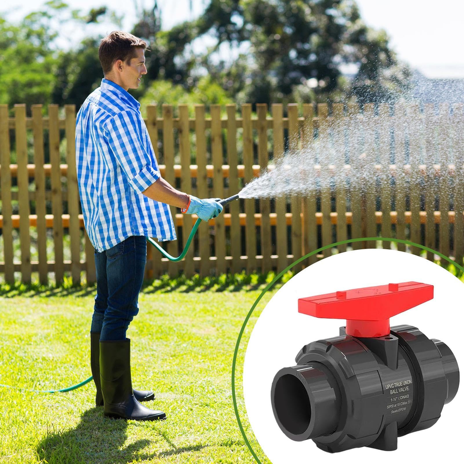 Válvula De Bola Conectores, Accesorios Tuberías y Conexión Hídrica | Válvula Corte Servicio Pesado Conexión Tubería, Accesorios, Piezas Para Riego De Jardín, Industrial, Jardín, Piscina,