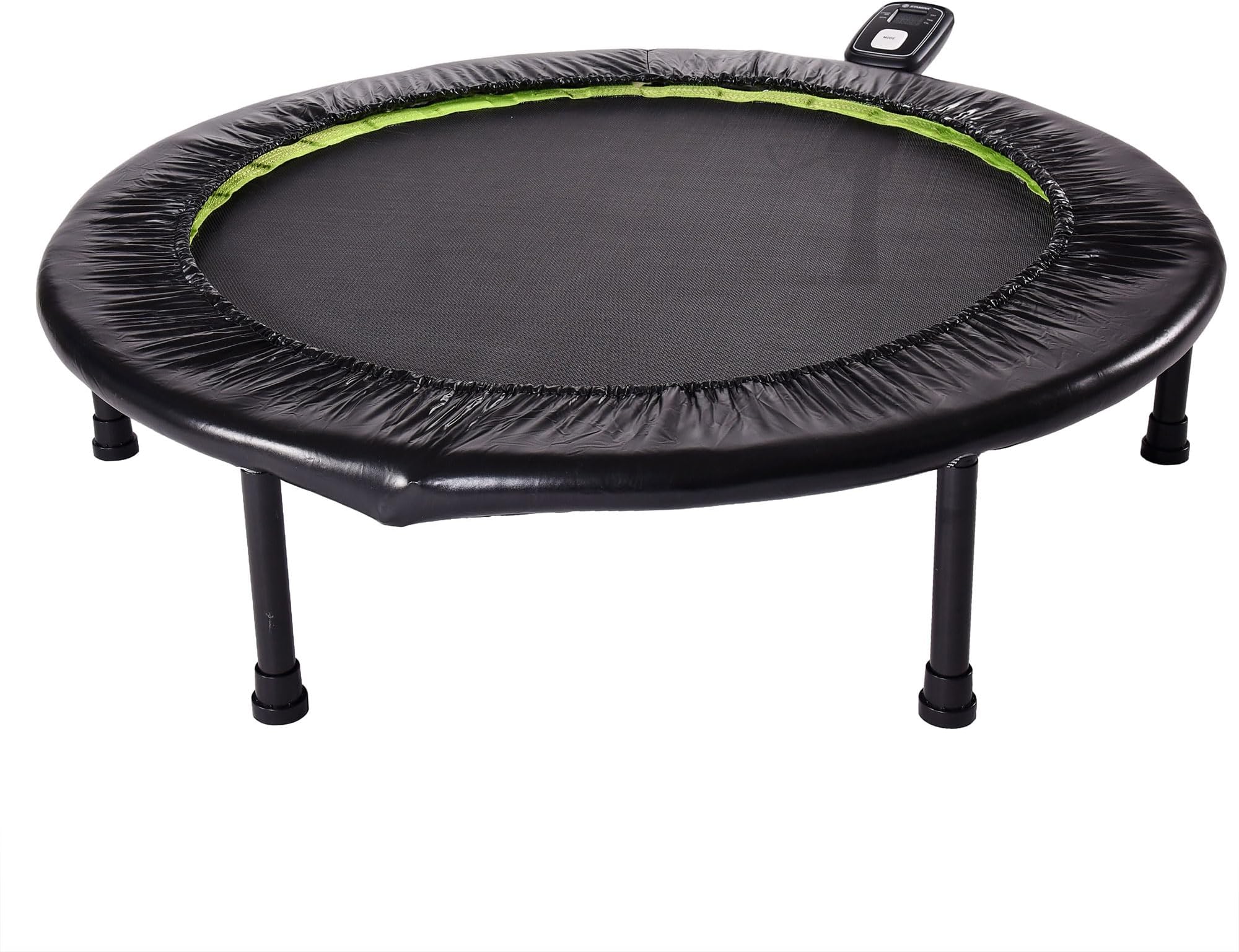 Stamina 36" Foldable Mini Trampoline Rebounder for Adults with Smart Workout App, Black - Portable Fitness Equipment for Home Gym, Cardio and Jumping Training Exercise