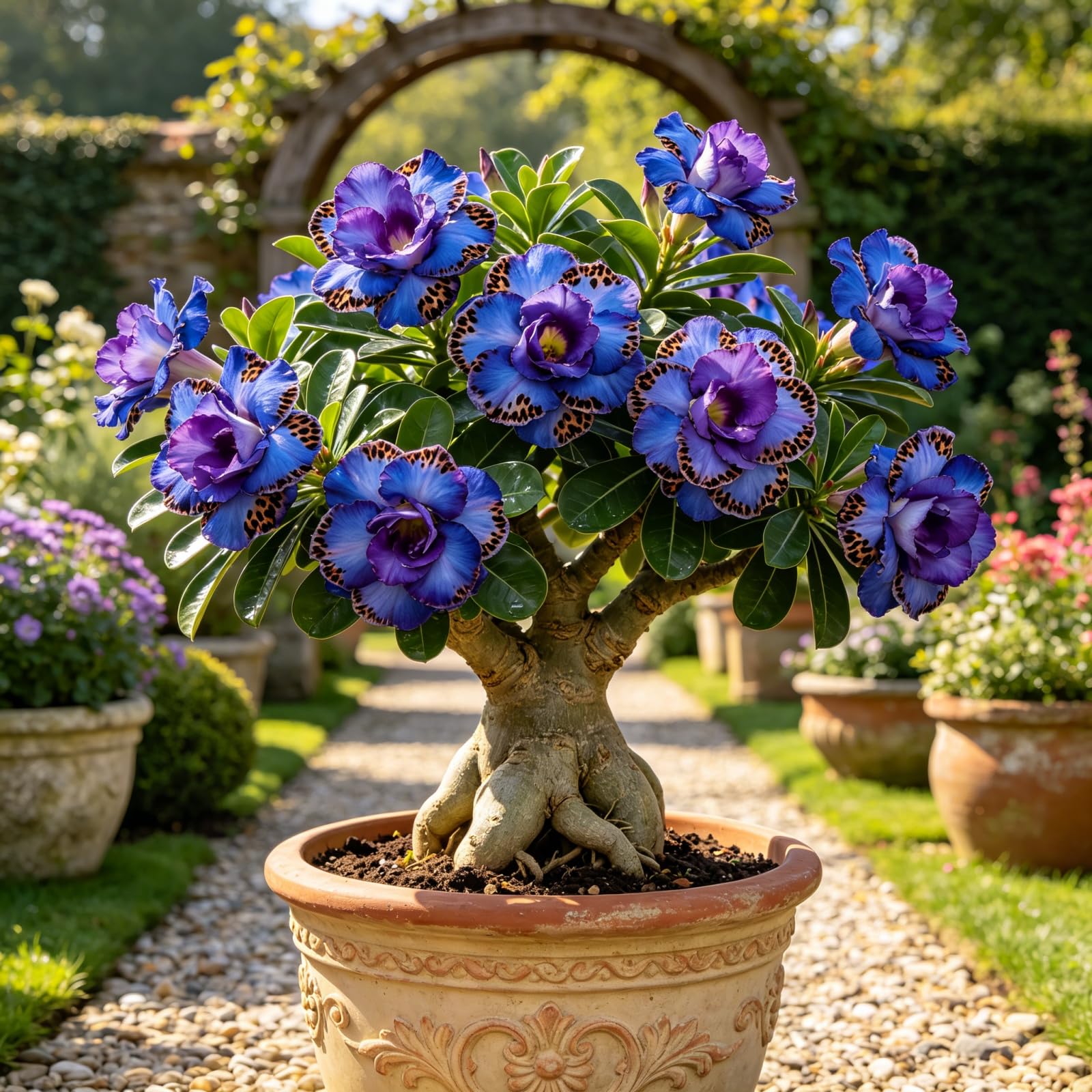 Rosa del Deserto Perenne | Colori Sfolgoranti | Resistente all’Aridità | Per Giardini Esterni e Balconi-3bulbi-F