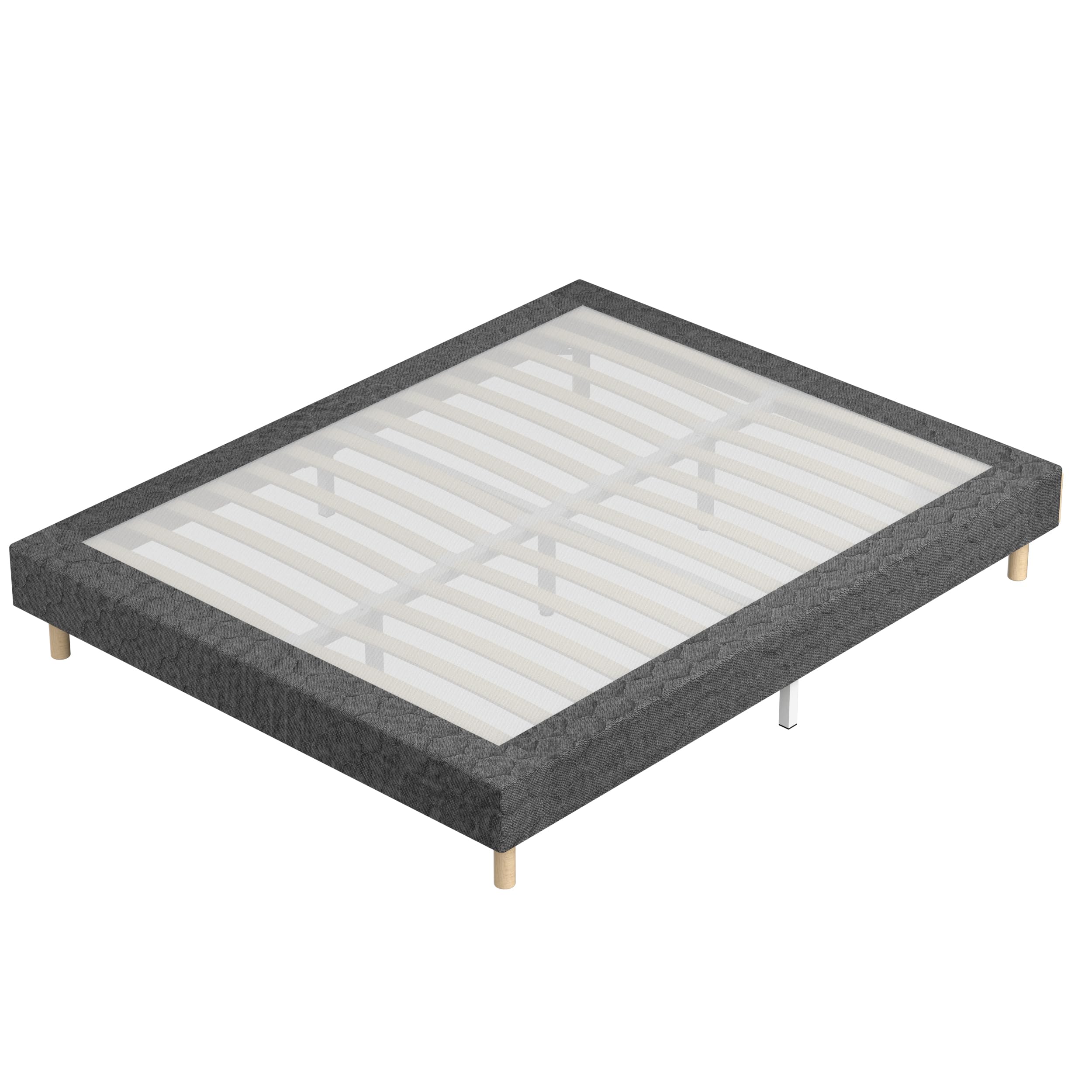 TEENO Sommier 160x200 | Lit 160 x 200 avec Sommier | Sommier Tapissier | 2x14 Lattes avec 9 Pieds | Hauteur du Cadre de Lit 29 cm | Espace de Couchage Spacieux et Confortable pour Toute la Famille