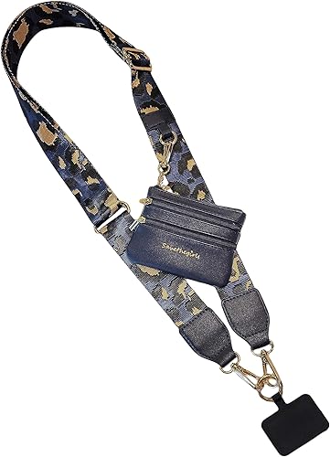 Save the Girls Correa para teléfono Clip & Go - Cadena cruzada para teléfono con bolsa de cartera con cremallera - Soporte para tarjeta de teléfono