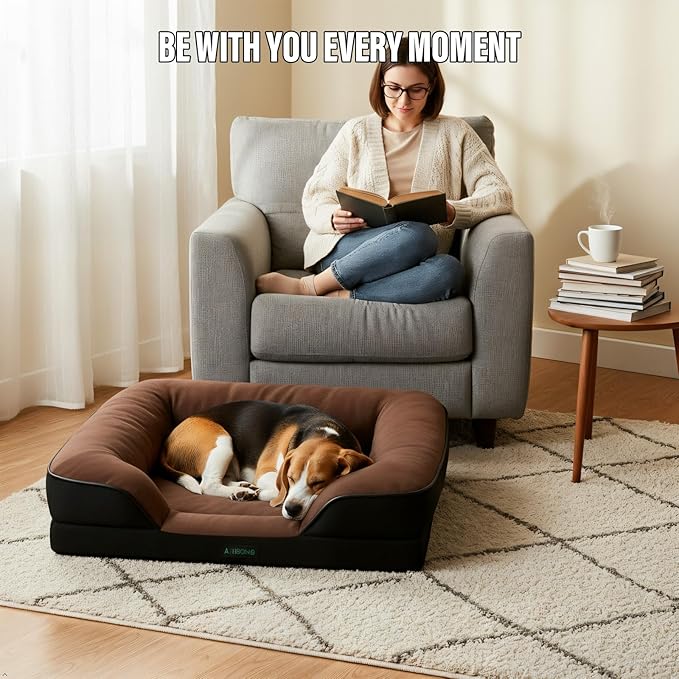 Cama Ortopédica para Perro Pequeña con Bordes y Base Antides miniatura 7