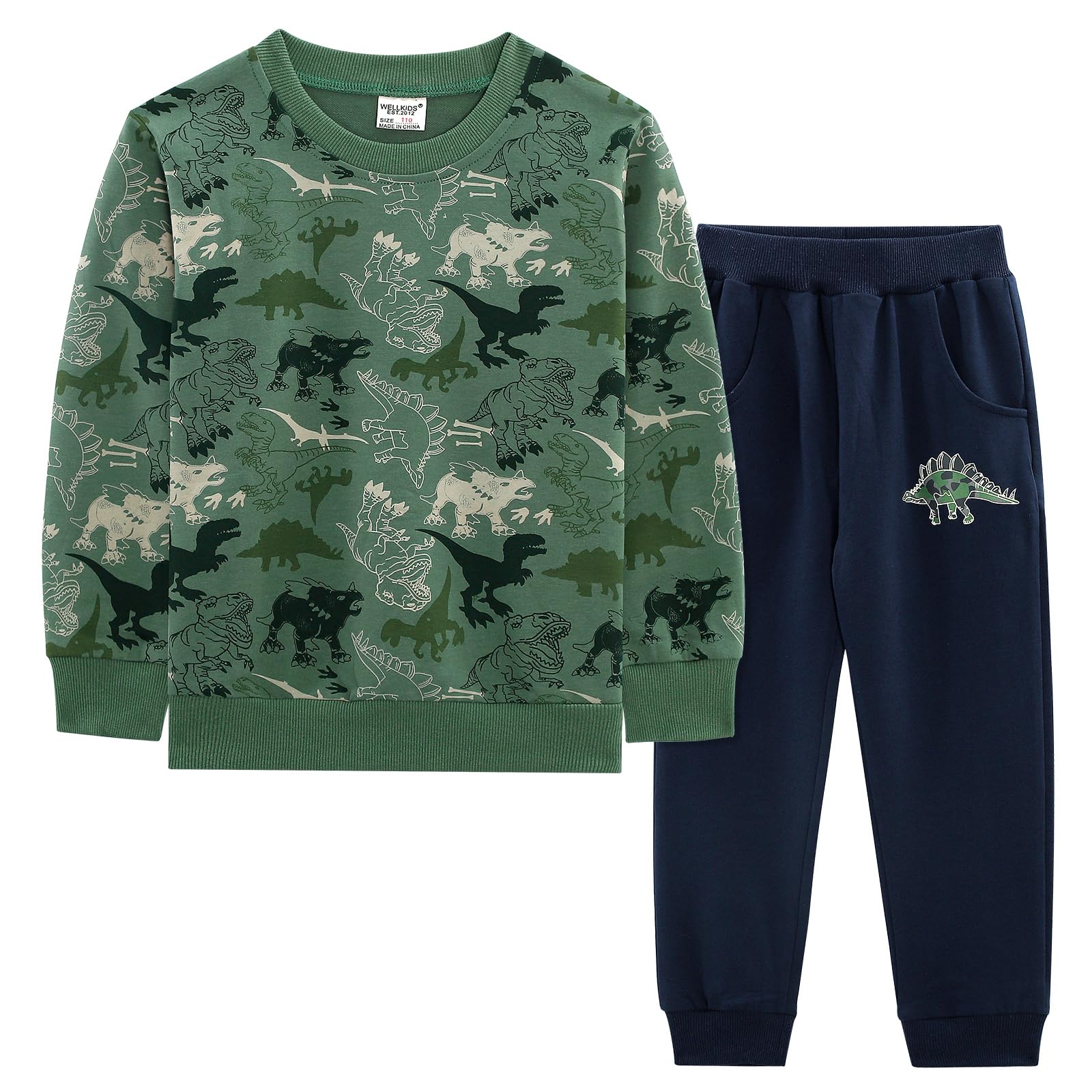 Toddler Boys Clothes Sets 2Pcs Cute Print Long Sleeve Sweatsuits Tops and Pants Outfits for Fall Winter