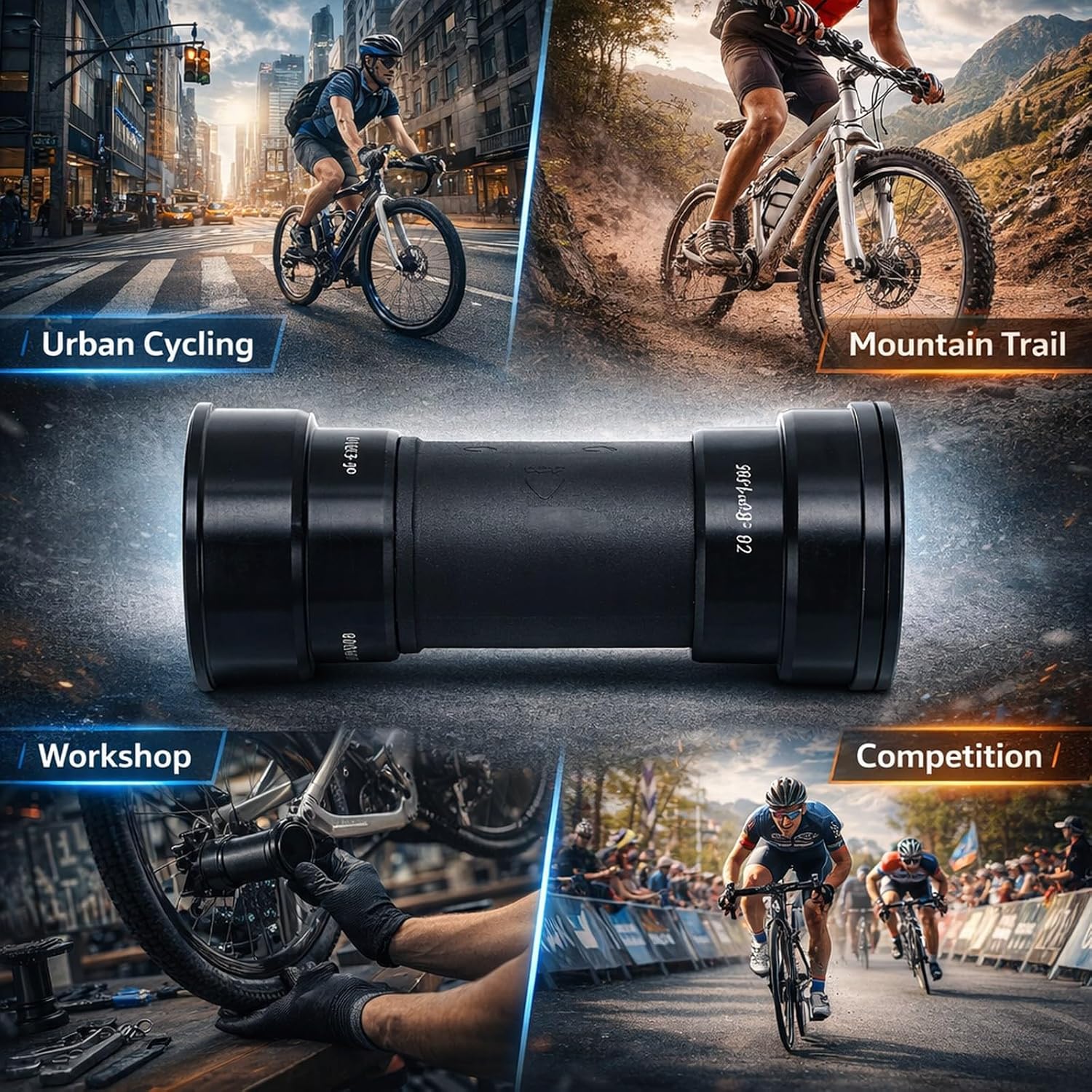 Pressfit Bottom Bracket BB86 30mm Crankset Bearing for Mountain Road Bikes, Aluminum Alloy - Sealed Bearings, Noise Reduction, Durable and Lightweight Design