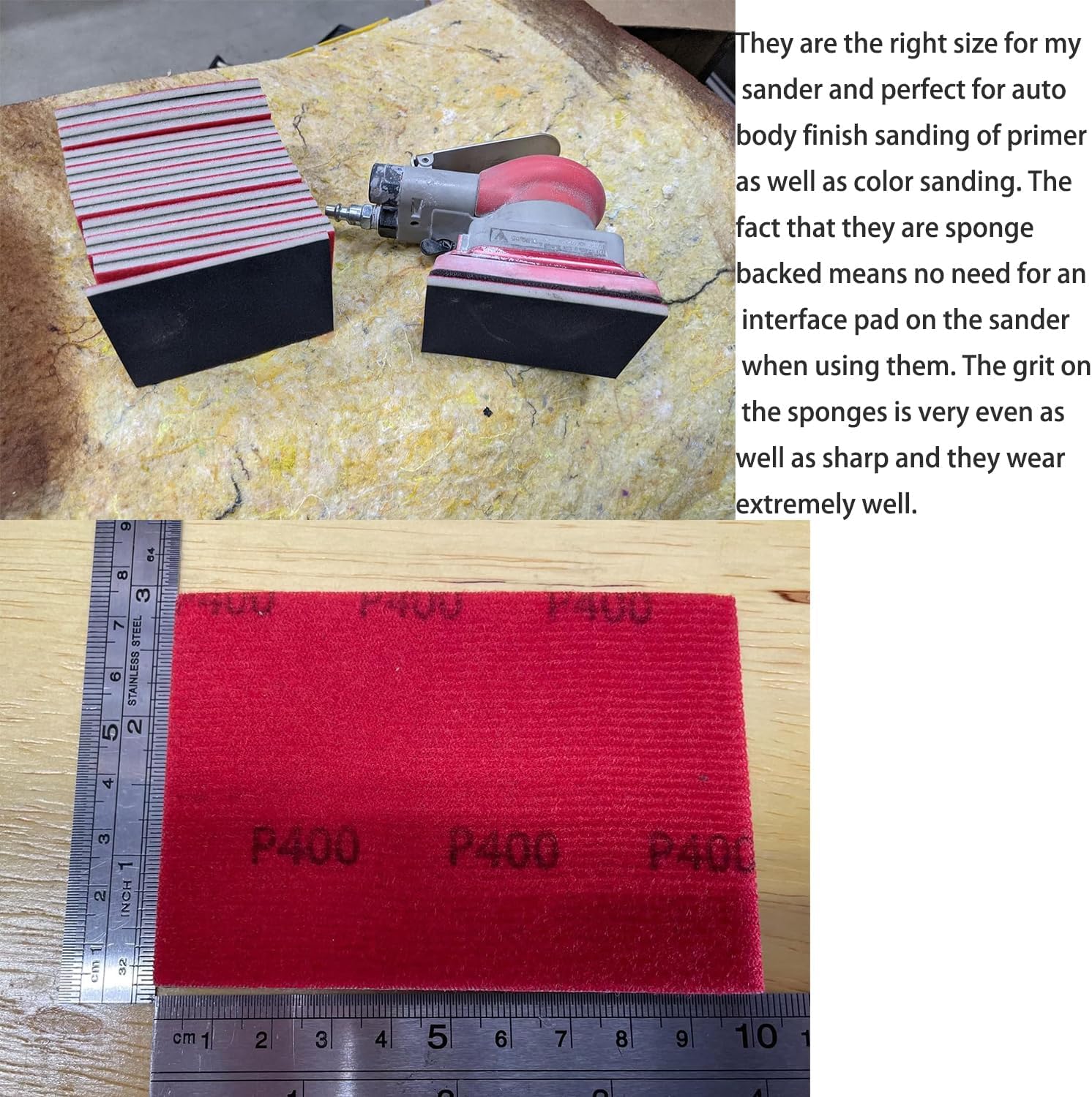 20 esponjas de lijado de grano 400-3000, esponja de lijado de espuma suave ultrafina de 3 x 4 pulgadas, papel de lija para lijadora neumática de palma de 1/8 pulgadas, trabajo para pulido de muebles