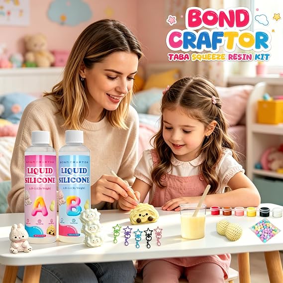 Bond Craftor Taba Squishy Making Kit for Kids- 21oz Liquid Silicone Gel
