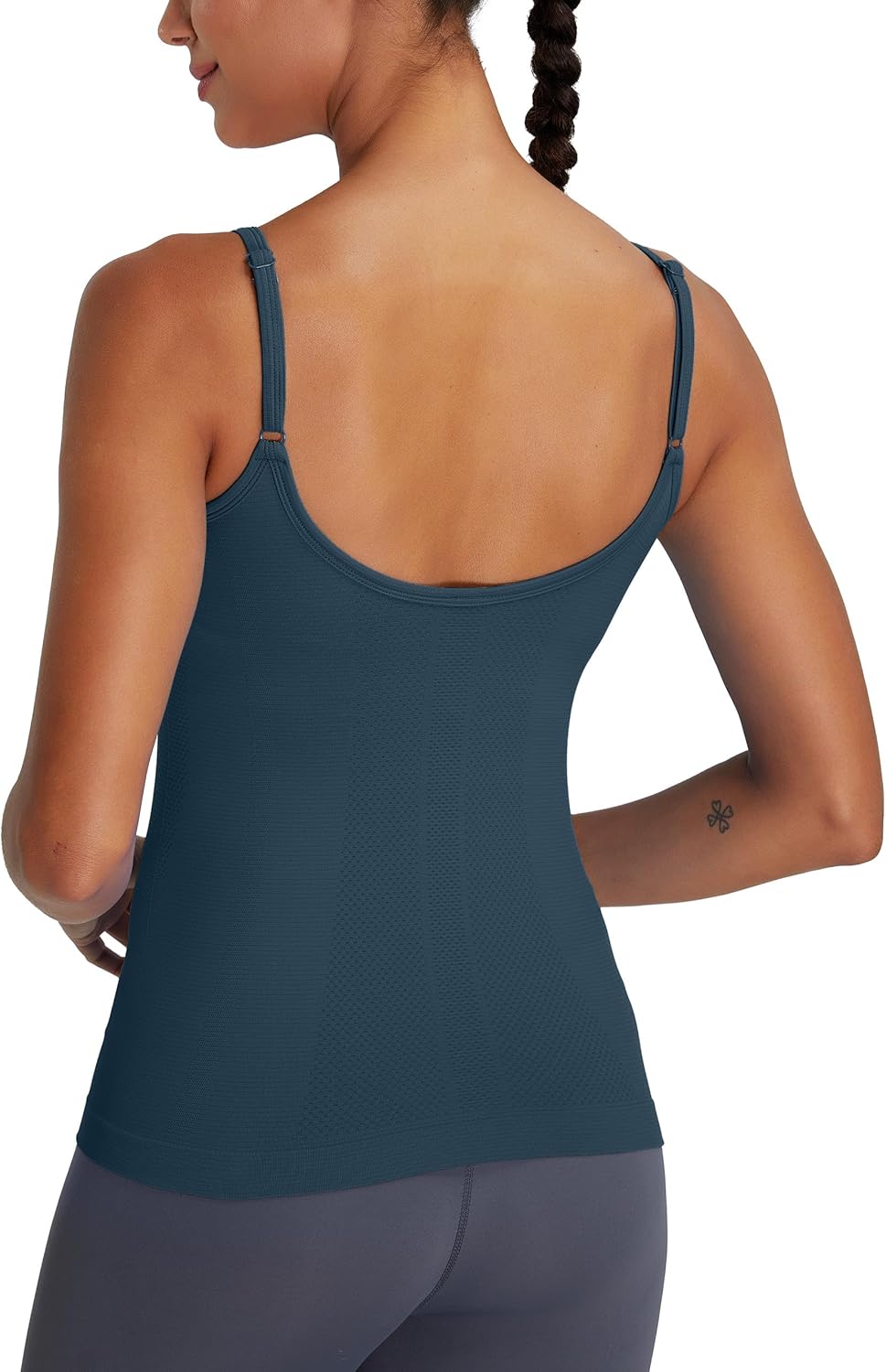 MathCat Camisole Workout Tank Tops for Women with Built in Bra Adjustable Straps Yoga Athletic Tops U-Back - Image 2