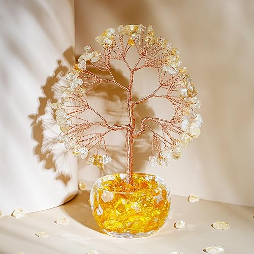 Miniatura 7 de ZenBless Árbol de dinero de cristal curativo de citrino, árbol de 7 chakras, árbol de la vida, cristales falsos, árbol bonsái, Feng Shui, Reiki,