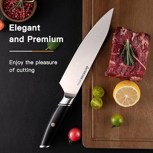 Miniatura 2 de Astercook Cuchillo de chef, cuchillo de cocina profesional de 8 pulgadas, mango de ABS, apto para lavavajillas, acero inoxidable alemán de alto