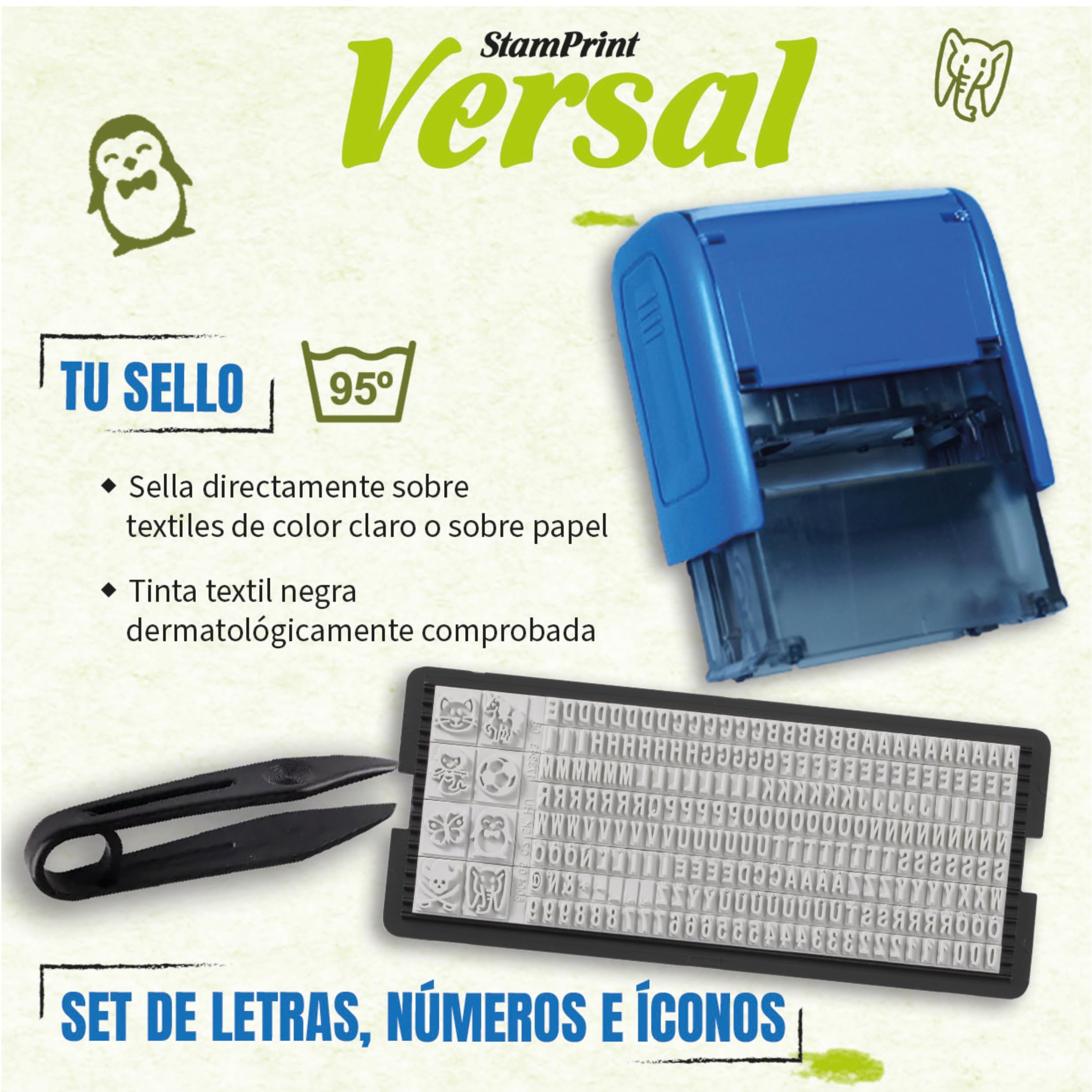 STAMPRINT VERSAL | Sello Ropa Personalizado Automatico | Sello Colegio | Sello Personalizado Tinta Negro | Sello Ropa Resistente a Lavados