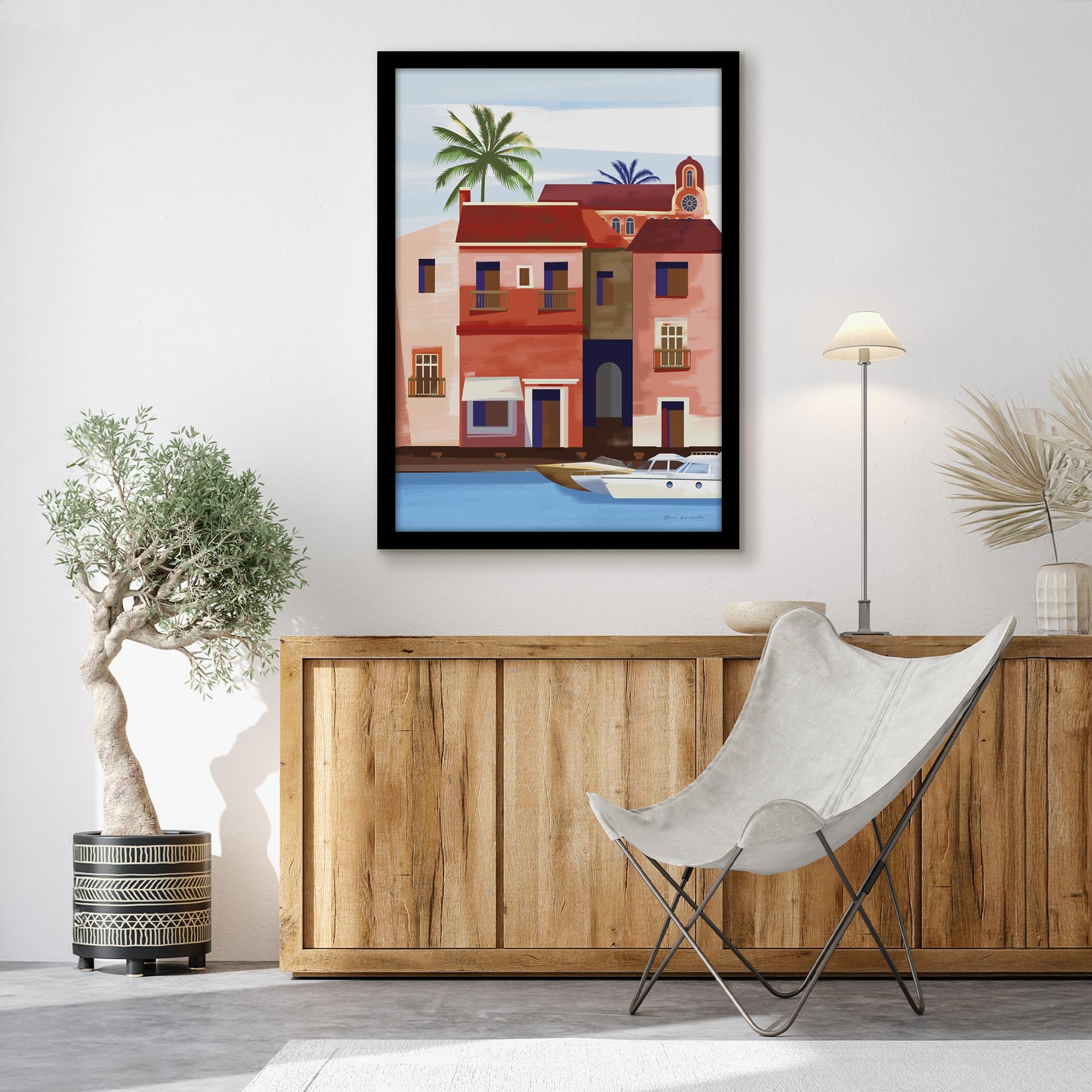 Americanflat Cadre Photo A1 Noir- MDF avec Acrylique Résistant aux Chocs & Matériel de Suspension Intégré - Format Horizontal et Vertical pour Mur - 59x84 cm