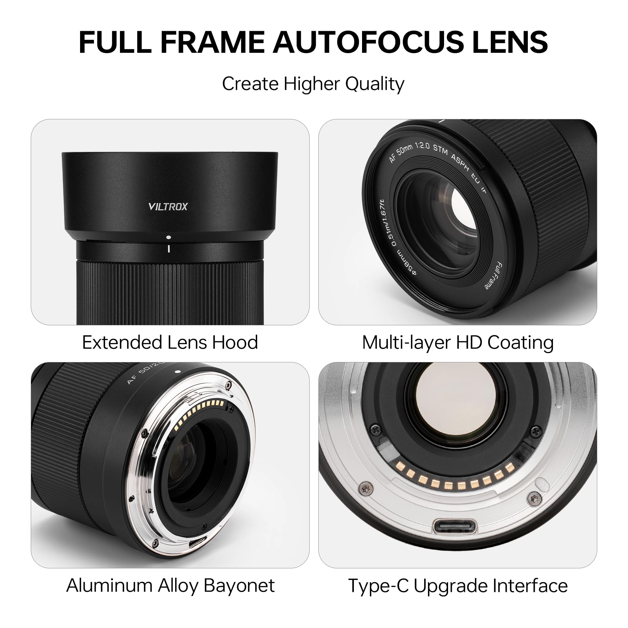 VILTROX AF 50mm F2.0 Air Z Lens for Nikon Z Mount, F/2.0 Large