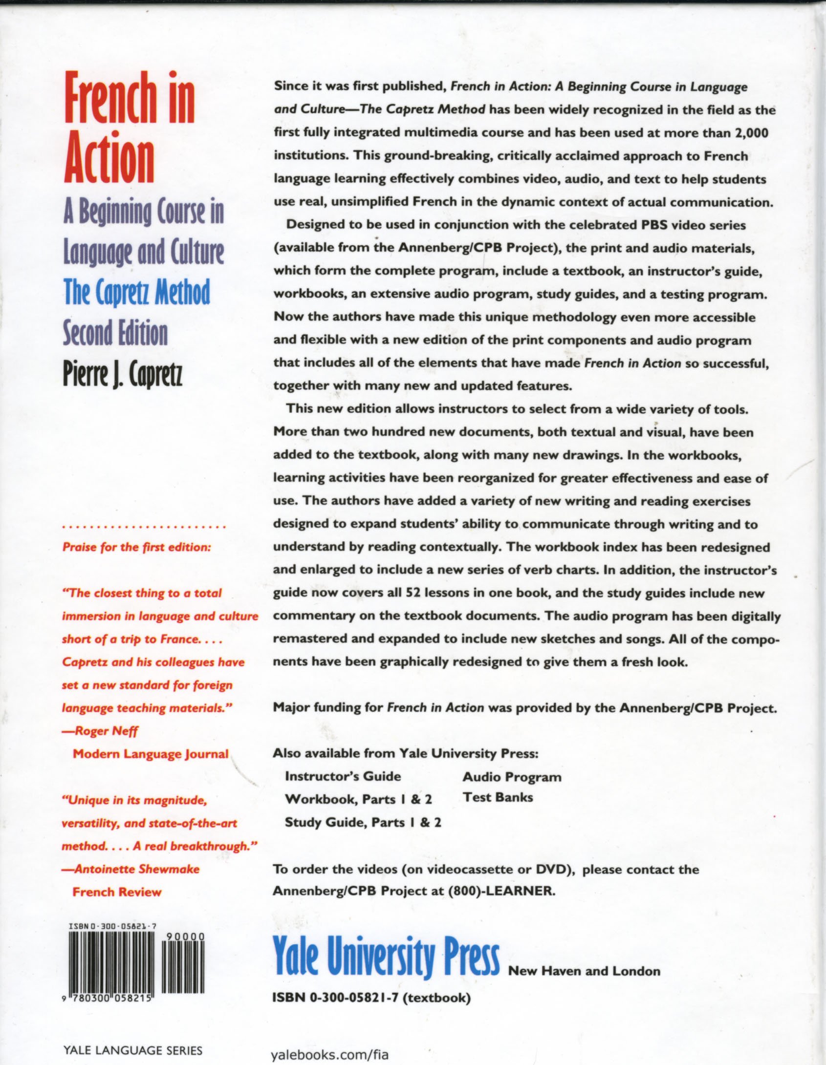 French in Action : A Beginning Course in Language and Culture : The Capretz Method: Textbook - Image 2