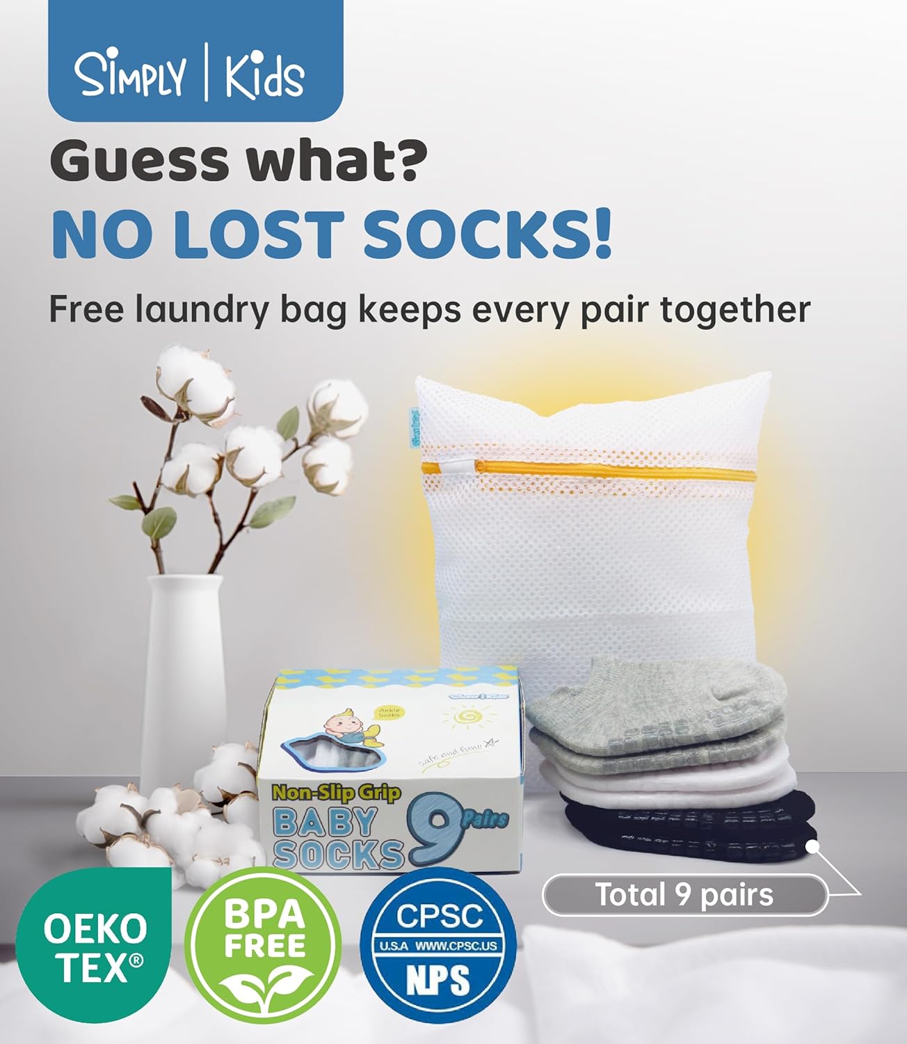 Simply Kids Baby Non-Slip Ankle Socks – Superior Grip, Soft Cotton, for Active Toddler Girls & Boys (Ages 0-7) - Image 7