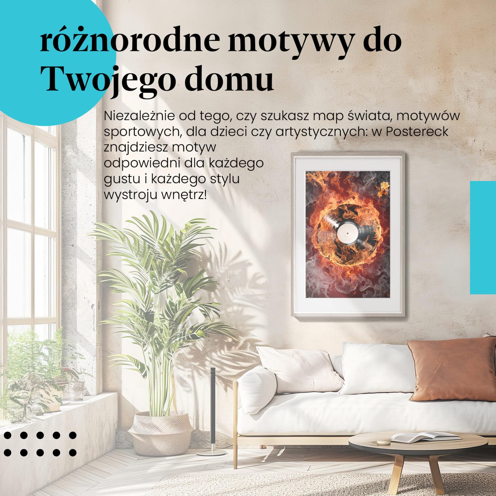 Postereck - 0057 - Płonąca płyta winylowa, DJ, rock, muzyka, płomienie. Wydruk, Druk, Sztuka Ścienna, Dekoracja. - ekran - 75,0 cm x 50,0 cm