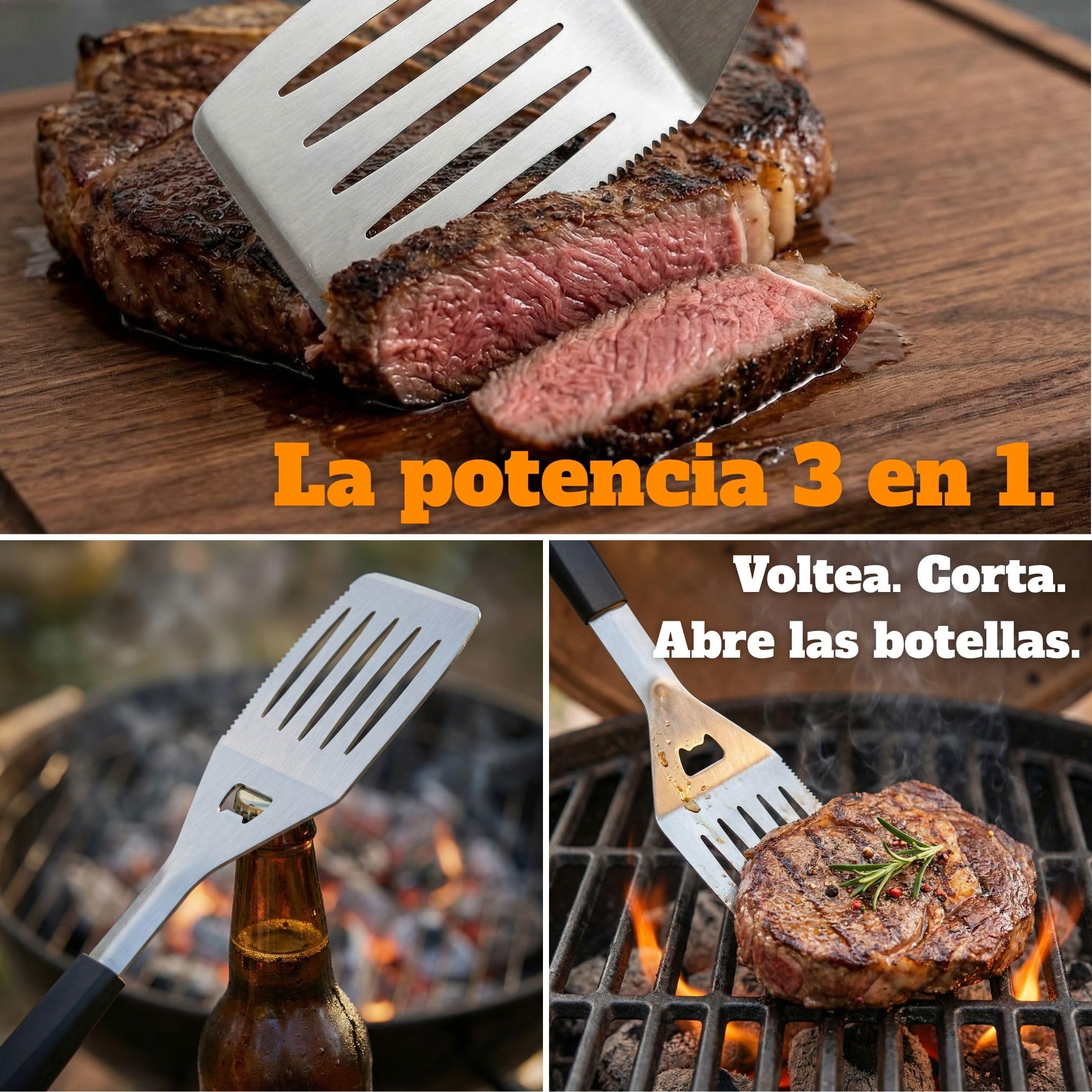 Set Barbacoa Hombre - Utensilios Acero Inoxidable en maletín metálico