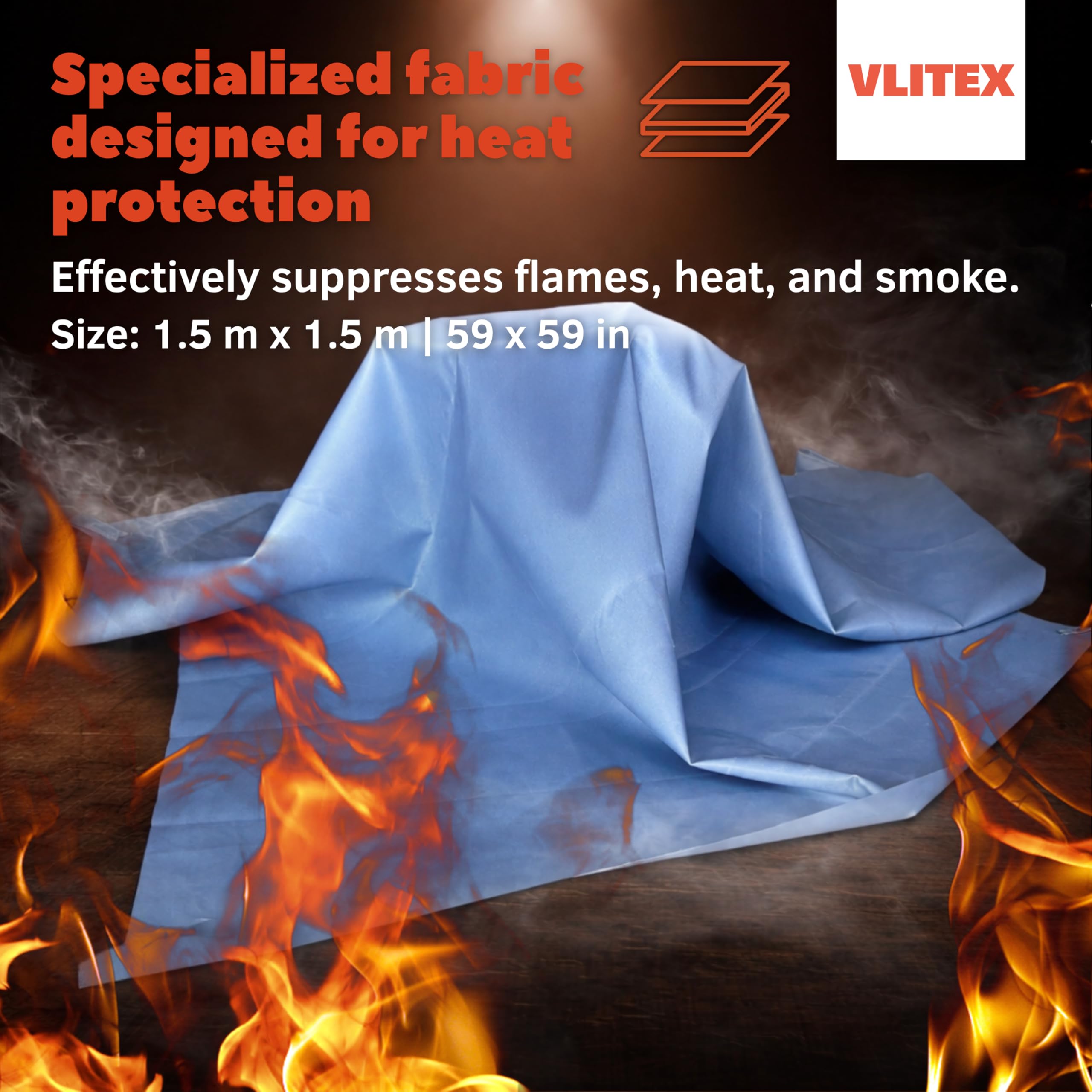 VLITEX Manta de limitación de Incendios de 1,5 x 1,5 m, para Destornillador inalámbrico, Robot Aspirador de teléfono móvil, Manta ignífuga, Manta ignífuga, para la preven