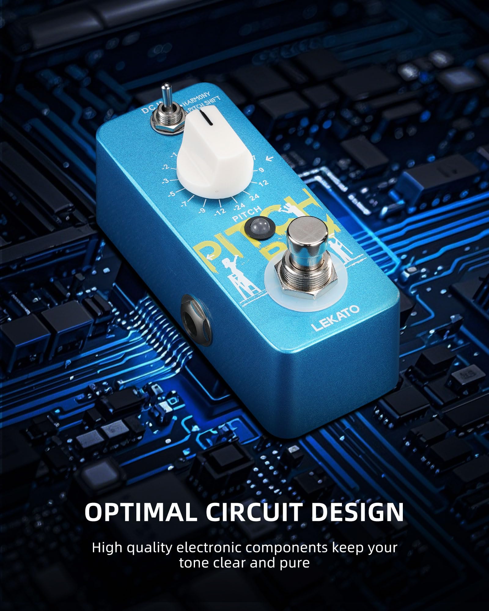 LEKATO Mini pedale Pitch Shifter, Harmonizer Pedale Chitarra Pitch Box Harmonizer Digital Octave Guitar Drop Pedal, True Bypass, Effetti per chitarra elettrica e basso