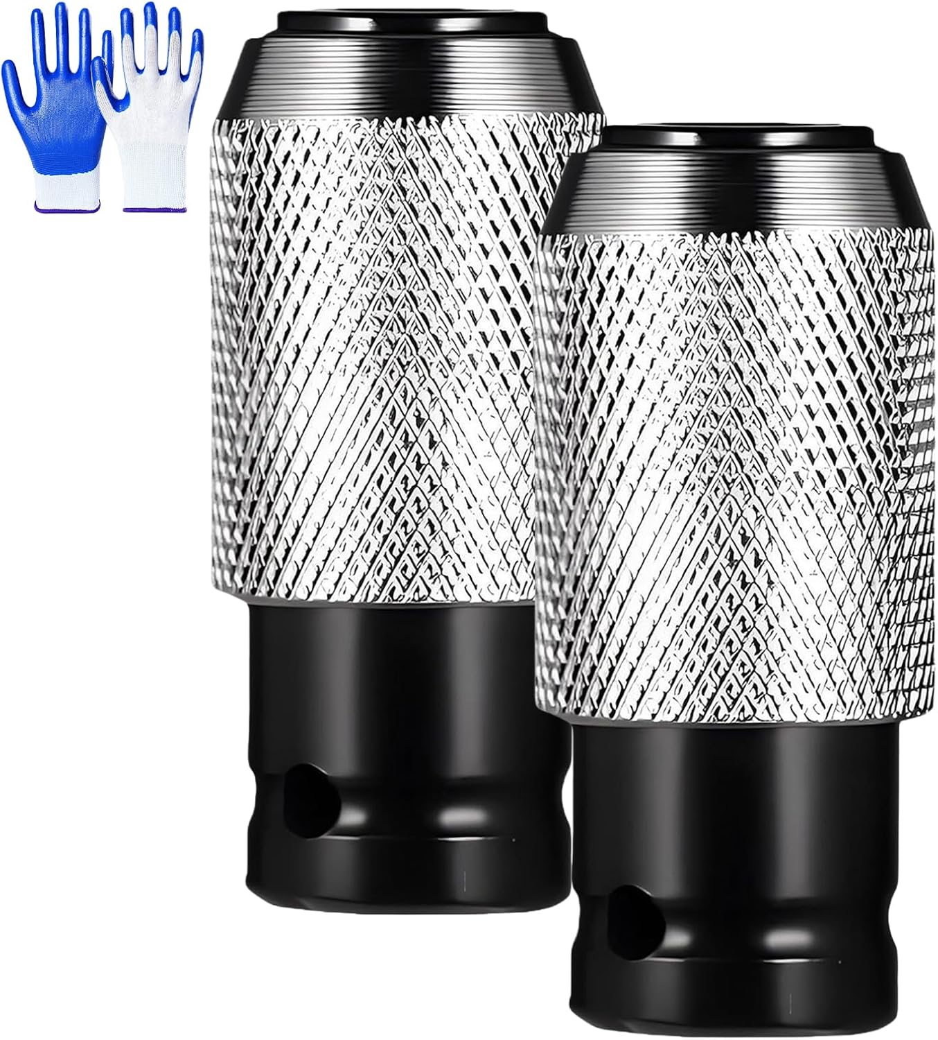 Rotary Hammer Drill Adapter Set with Impact Bits, Chrome Vanadium Steel Converter for Electric and Air Hammers, 2-piece Drill Bit Adapter for Enhanced Performance