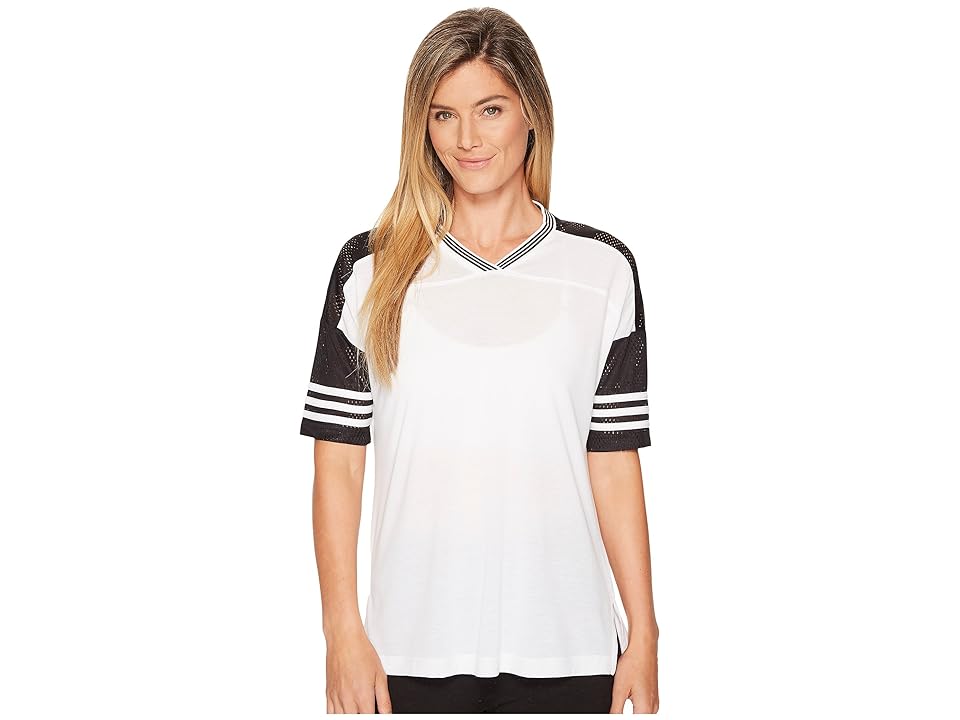 

adidas Sport Id Short Sleeve Tunic (White/Black/White) Women's Blouse