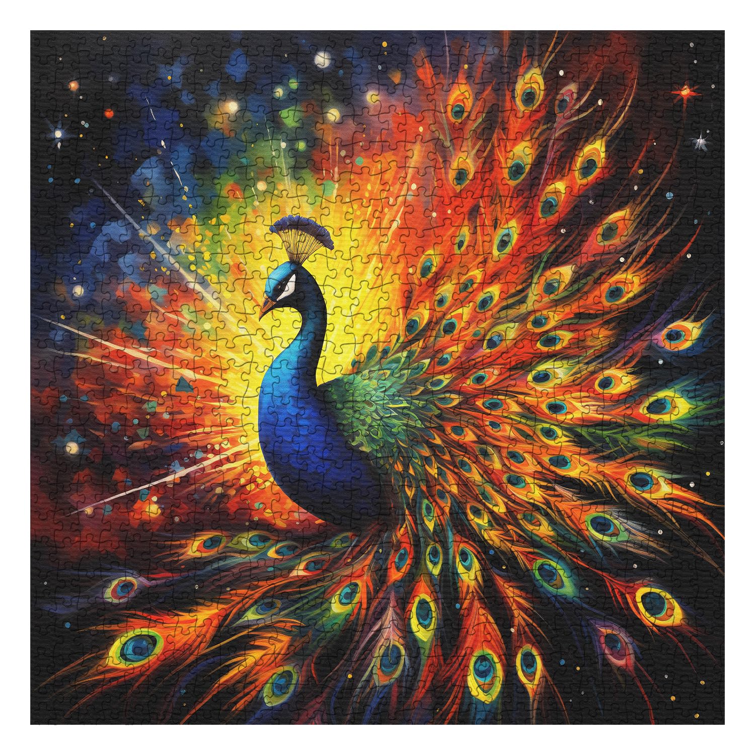 Vintage Peacock Puzzles for Adults 1000 Pieces, Bird Animal Jigsaw Puzzle Art Puzzle, Colorful Hard Challenging Peafowl Puzzle as Home Wall Art Decor