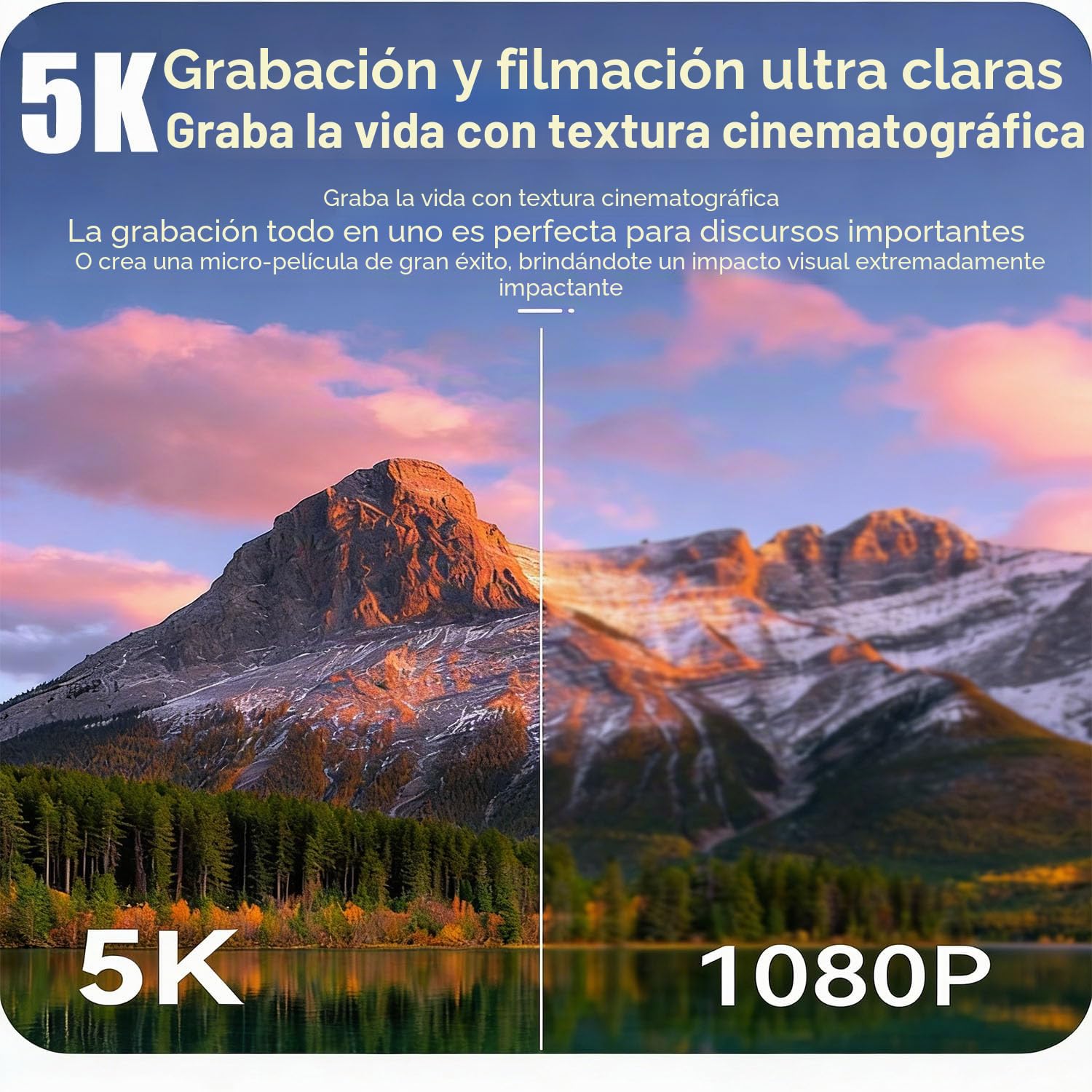 Optinexo 5K Digital Compact Camera, Cámara Digital Compacta 5K con Pantalla Flip y Zoom Digital 16X, Cámara Vlogging Portátil, Cámara de Fotos y Vídeo para Viajes y Creadores (Negro, Sin Tarjeta)