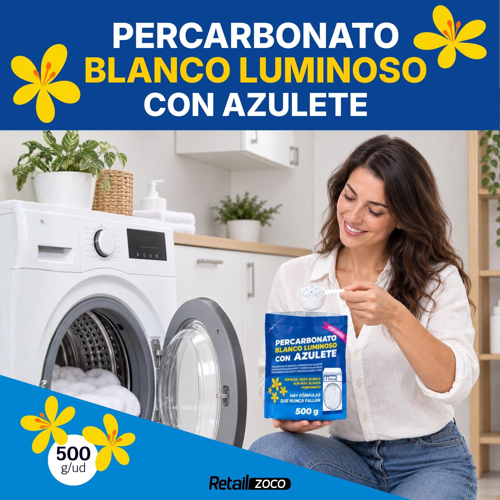 Percarbonato con Azulete, Especial ropa blanca, 3 Unidades de 500 gramos - imagen 2