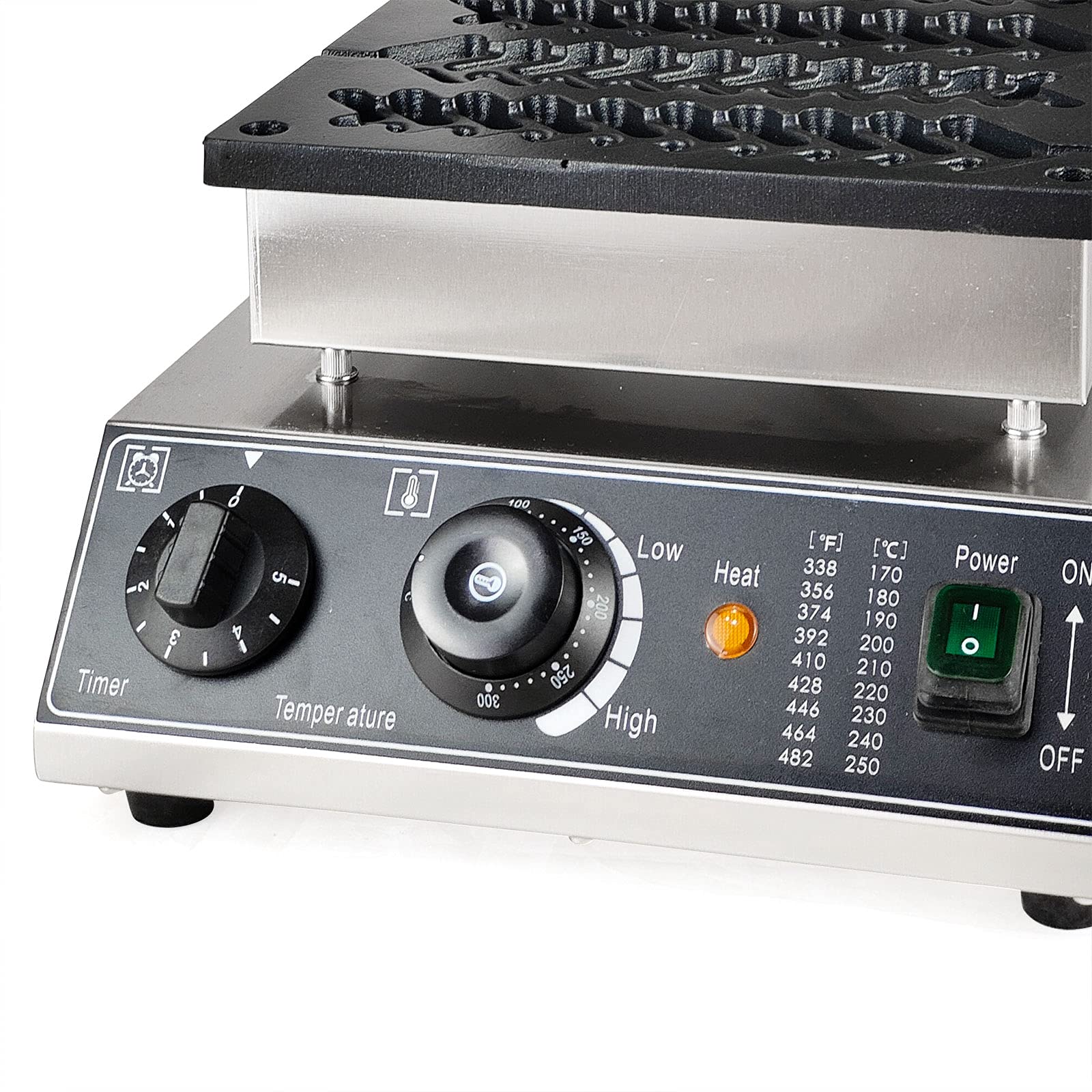 gofrera multifunción 1750W máquina de gofres eléctrica comercial anti adhesivo máquina máquina profesional control de tiempo y temperatura 50~300℃ (4 forma de trigo)