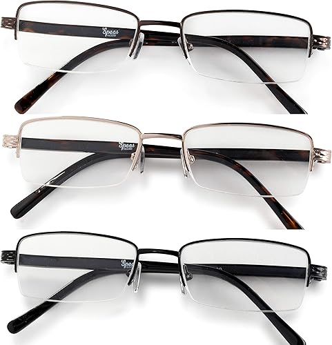 Miniatura 2 de Specs Gafas de lectura de media montura para hombre, paquete de valor, todas las fuerzas de aumento