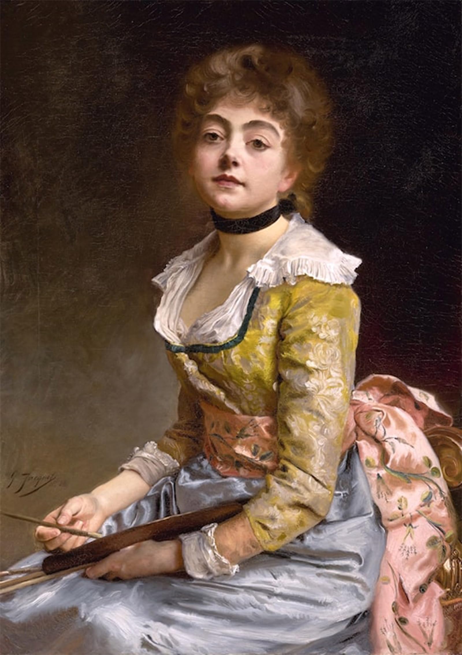 SERENDIPITP Vintage Picture Print on Canvas Wall Art Poster Portrait of an Artist by Gustave Jean Jacquet Artwork Print Poster for Wall Decor 60x90cm