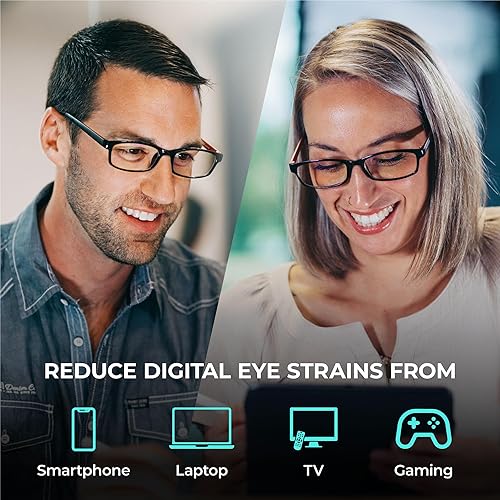 Miniatura 4 de Anteojos PROSPEK para la computadora, de calidad superior, profesional, con bloqueo de luz azul y brillo, Rojo y negro, 1