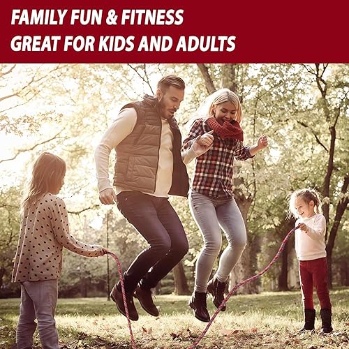 Miniatura 8 de Cuerda de saltar doble holandesa para niños y adultos, juegos familiares, cuerda de saltar ajustable para niños y niñas de 16 pies para saltar al